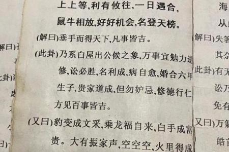 吕祖灵签第十三签：龙跃鱼渊象可征