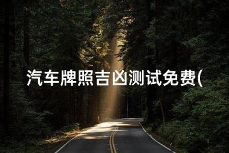 测试汽车牌照吉凶方法查询