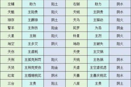 紫薇斗数的星曜属性