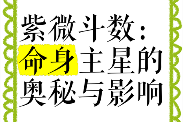 紫薇斗数命主星和身主星