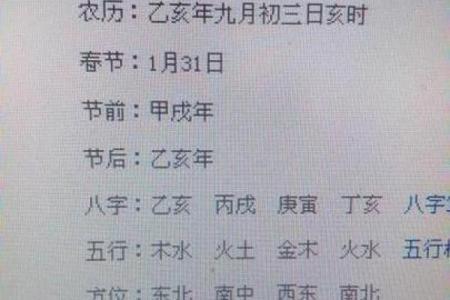 农历生辰八字