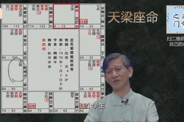 紫薇斗数命宫天梁
