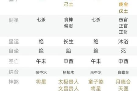 童子命查询方法之八字年柱纳音查询法