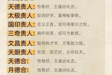 八字神煞表