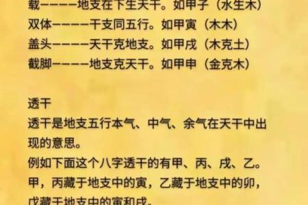 八字四柱规则定律表图