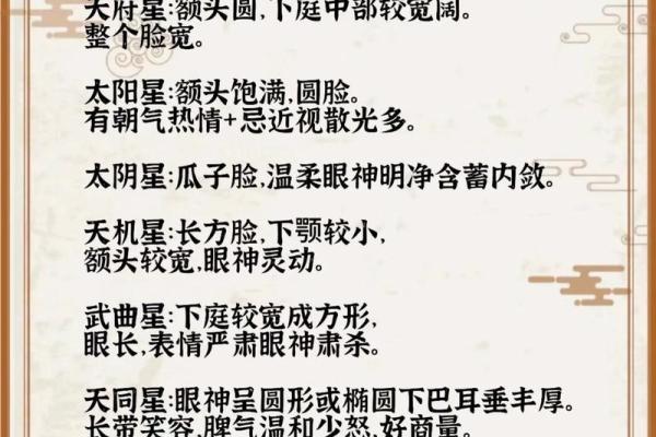 紫薇斗数主星长相