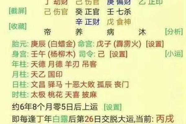 八字流年生大运吉凶解释